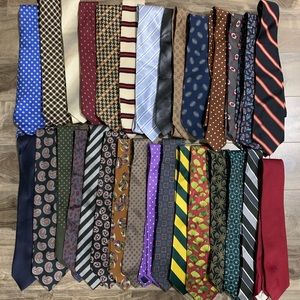 Neck ties, bow ties, pocket squares & lapel pins.